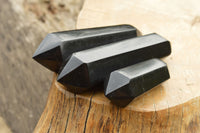 Polished Double Terminated Black Basalt Points  x 3 From Madagascar - TopRock