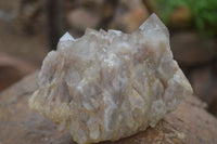 Natural Cascading Smokey White Phantom Quartz Clusters  x 2 From Luena, Congo - Toprock Gemstones and Minerals 