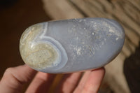 Polished Blue Lace Agate Standing Free Forms x 2 From Nsanje, Malawi