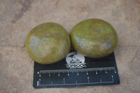 Polished Green Opal Palm Stones  x 12 From Antsirabe, Madagascar - Toprock Gemstones and Minerals 