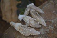 Natural Drusy Quartz Coated Calcite Crystals  x 20 From Alberts Mountain, Lesotho - Toprock Gemstones and Minerals 