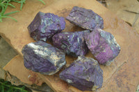 Natural Metallic Purpurite Cobbed Specimens  x 6 From Erongo, Namibia - Toprock Gemstones and Minerals 