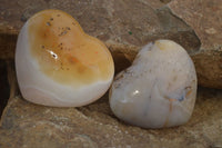 Polished Lovely Selection Of Agate Hearts x 6 From Madagascar