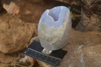 Polished Blue Lace Agate Standing Free Forms x 2 From Nsanje, Malawi