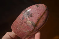 Polished  Pink & Black Rhodonite Standing Free Forms x 2 From Madagascar