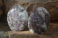 Polished Pink Rubellite Tourmaline In Feldspar & Quartz Matrix Standing Free Forms x 3 From Madagascar