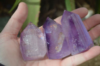 Polished Window Amethyst Points x 6 From Ankazobe, Madagascar