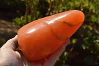 Polished Vibrant Bright Orange Twist Calcite Standing Free Forms  x 2 From Maevantanana, Madagascar - TopRock