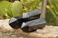 Polished Double Terminated Black Basalt Points  x 3 From Madagascar - TopRock