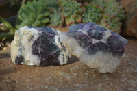 Natural Rough Watermelon Fluorite Cobbed Specimens x 12 From Uis, Namibia