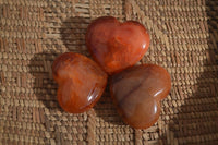 Polished Carnelian Agate Hearts  x 12 From Madagascar