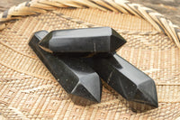 Polished Double Terminated Black Basalt Points  x 3 From Madagascar - TopRock