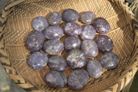 Polished Mini Purple Lepidolite Palm Stones  x 24 From Ambatondrazaka, Madagascar - Toprock Gemstones and Minerals 