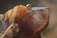 Natural Red Hematoid Phantom Quartz Specimens x 2 From Karoi, Zimbabwe