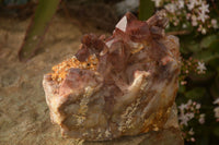 Natural Red Hematoid Phantom Quartz Specimens x 2 From Karoi, Zimbabwe