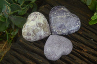 Polished Purple Lepidolite  Hearts  x 6 From Madagascar - Toprock Gemstones and Minerals 