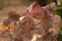 Natural Red Hematoid Phantom Quartz Specimens x 2 From Karoi, Zimbabwe