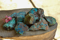 Natural Rough Blue Shattuckite Specimens  x 8 From Namibia - TopRock