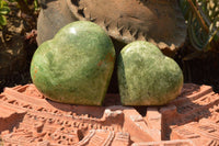 Polished Green Chrysoprase Spheres & Hearts  x 4 From Madagascar - TopRock