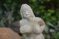 Polished White Marble Mermaid Carving x 1 From Zimbabwe - TopRock