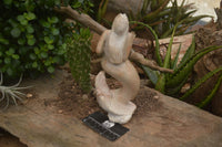 Polished White Marble Mermaid Carving x 1 From Zimbabwe - TopRock