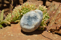 Polished Blue Celestite Eggs With Crystalline Centres  x 4 From Madagascar - TopRock