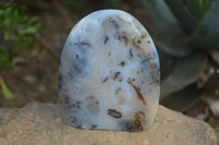 Polished Banded Agate Standing Free Forms  x 3 From West Coast, Madagascar