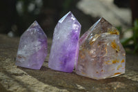 Polished Window Amethyst Points x 6 From Ankazobe, Madagascar