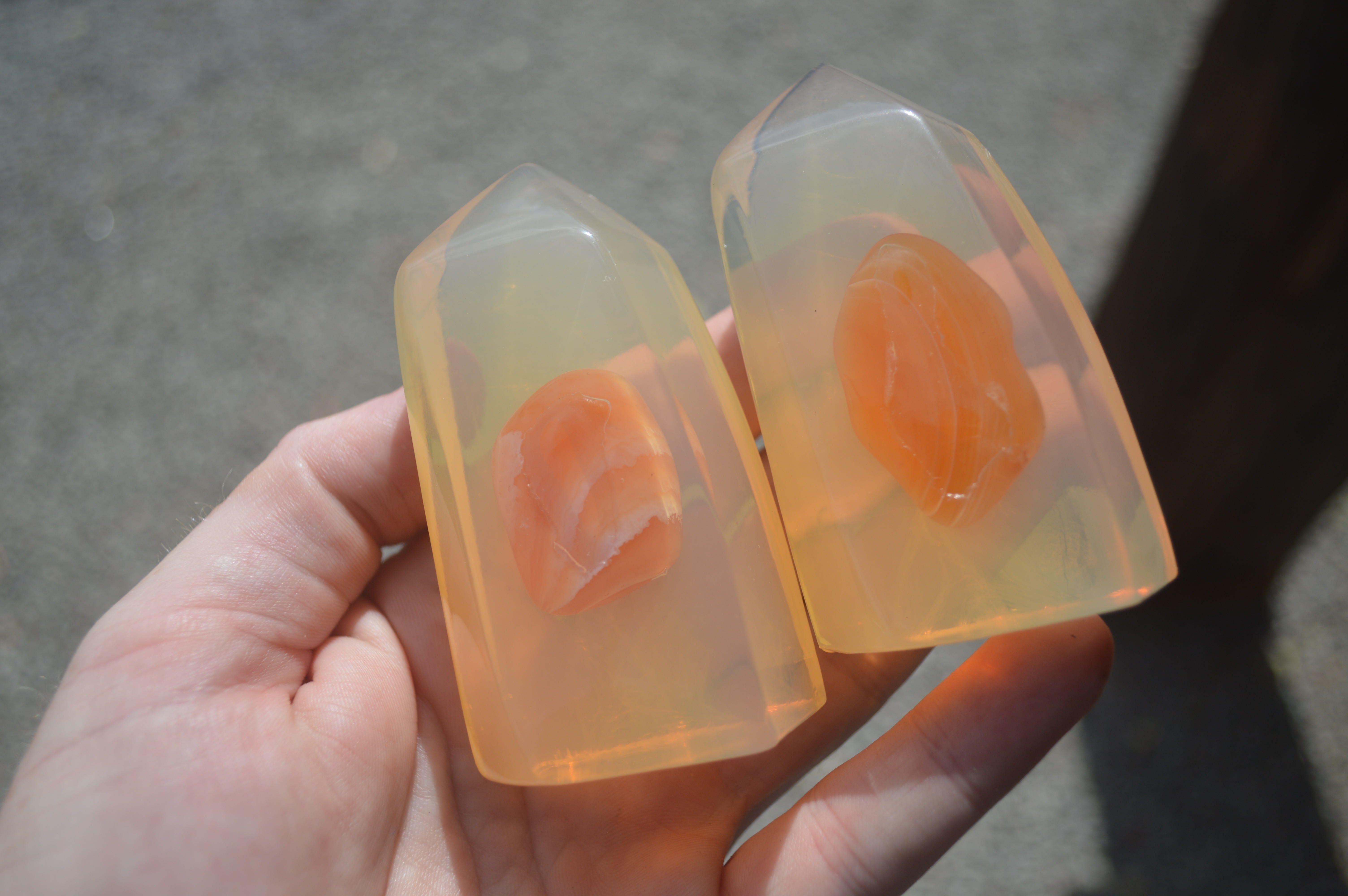 Carnelian Glycerin Handmade Soap With Orange Bigrade Essential Oil - sold per 50g soap - From South Africa - Toprock Gemstones and Minerals 