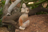 Polished White Marble Mermaid Carving x 1 From Zimbabwe - TopRock