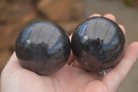 Polished Rare Sparkling Blue Iolite Spheres  x 3 From Madagascar - TopRock