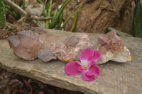 Natural Red Hematoid Quartz Specimens x 3 From Karoi, Zimbabwe - TopRock