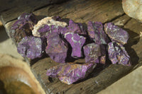 Natural Metallic Purpurite Cobbed Specimens x 12 From Erongo, Namibia