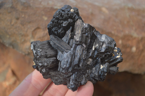 Natural Schorl Black Tourmaline Specimens x 6 From Erongo, Namibia