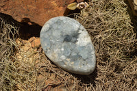 Polished Blue Celestite Eggs With Crystalline Centres  x 4 From Madagascar - TopRock