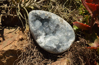 Polished Blue Celestite Eggs With Crystalline Centres  x 4 From Madagascar - TopRock