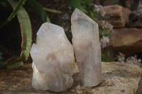 Natural Semi Polished Quartz Crystals x 2 From Angola