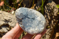 Polished Blue Celestite Eggs With Crystalline Centres  x 4 From Madagascar - TopRock