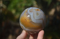 Polished Agate Spheres x 2 From Madagascar