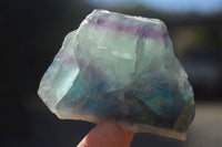 Polished  One Side Polished Watermelon Fluorite Pieces  x 12 From Uis, Namibia