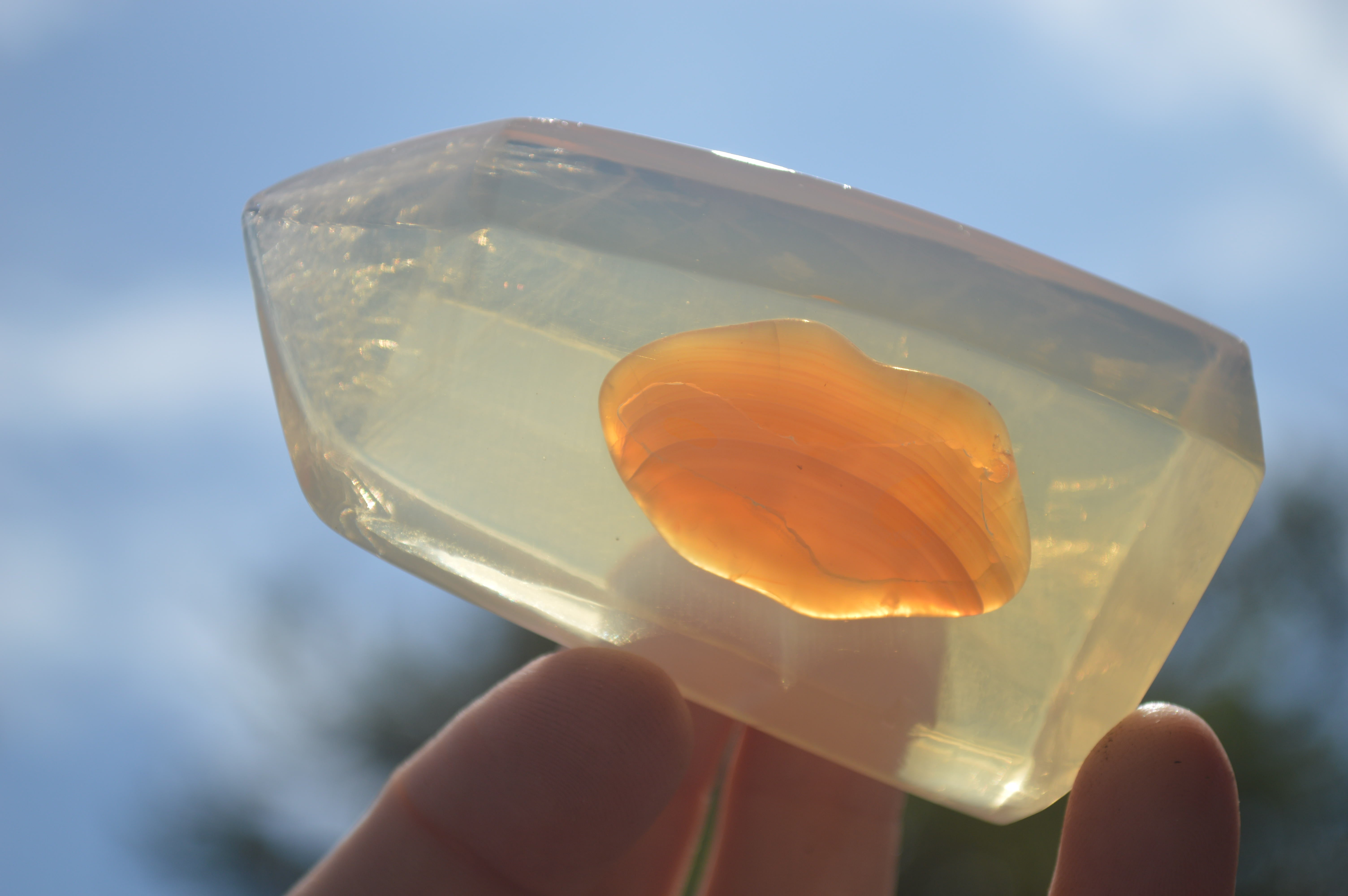 Carnelian Glycerin Handmade Soap With Orange Bigrade Essential Oil - sold per 50g soap - From South Africa - Toprock Gemstones and Minerals 