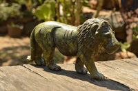 Polished Leopard stone Lion Carving  x 1 From Zimbabwe - TopRock