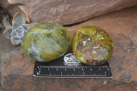 Polished Green Opal Galet / Palm Stones x 12 From Antsirabe, Madagascar