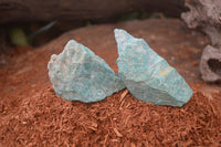 Natural Rough Amazonite Cobbed Specimens  x 12 From Madagascar