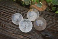 Polished Clear Quartz Crystal Balls  x 4 From Ambatondrazaka, Madagascar