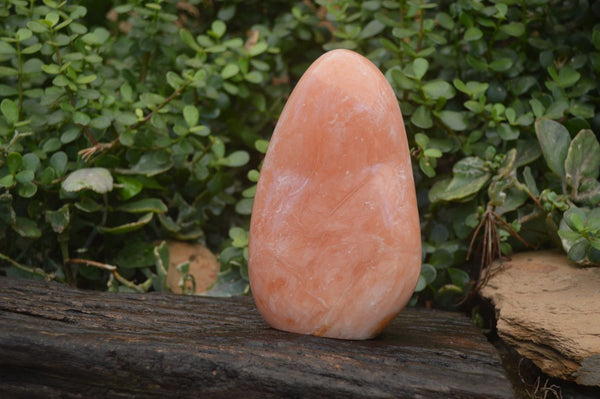 Polished Orange Twist Calcite Standing Free Form x 1 From Maevantanana, Madagascar