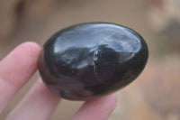 Polished Black Basalt Eggs  x 12 From Antsirabe, Madagascar - Toprock Gemstones and Minerals 