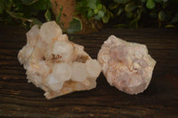 Natural Pineapple Candle Quartz Clusters  x 2 From Madagascar