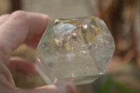 Polished Clear & Smokey Window Quartz Points x 3 From Ankazobe, Madagascar