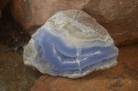 Polished One Side Blue Lace Agate Specimens x 6 From Nsanje, Malawi